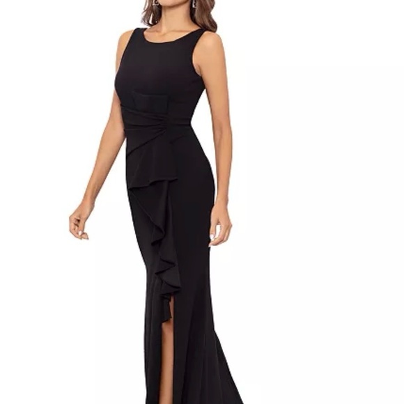 Petite Betsy & Adam Black Gown - Picture 3 of 10